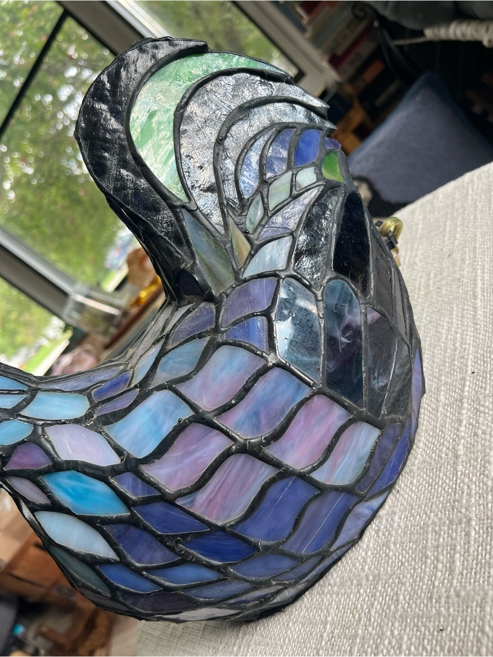 VTG Tiffany stained glass rooster - Picture 9 of 16